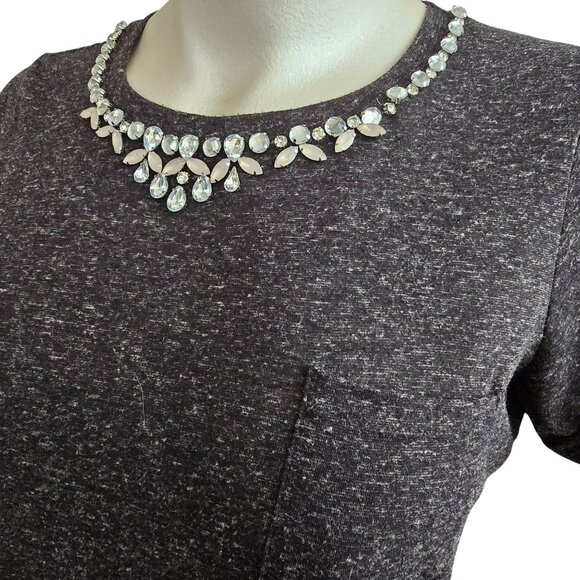 Torrid Womens Black Fleck Jewel Embellished Neckline T-Shirt Plus Size 2 JJ4062 - Picture 2 of 7